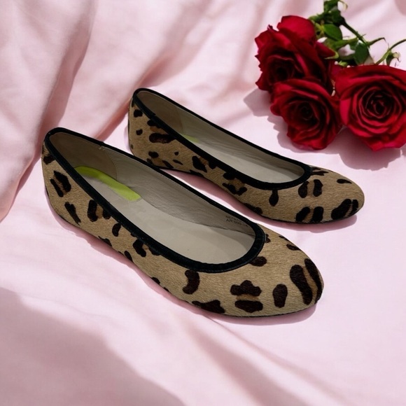 Boden Leopard Calf Hair Round Toe Ballet Flats Size 38 US 7 - Picture 10 of 11